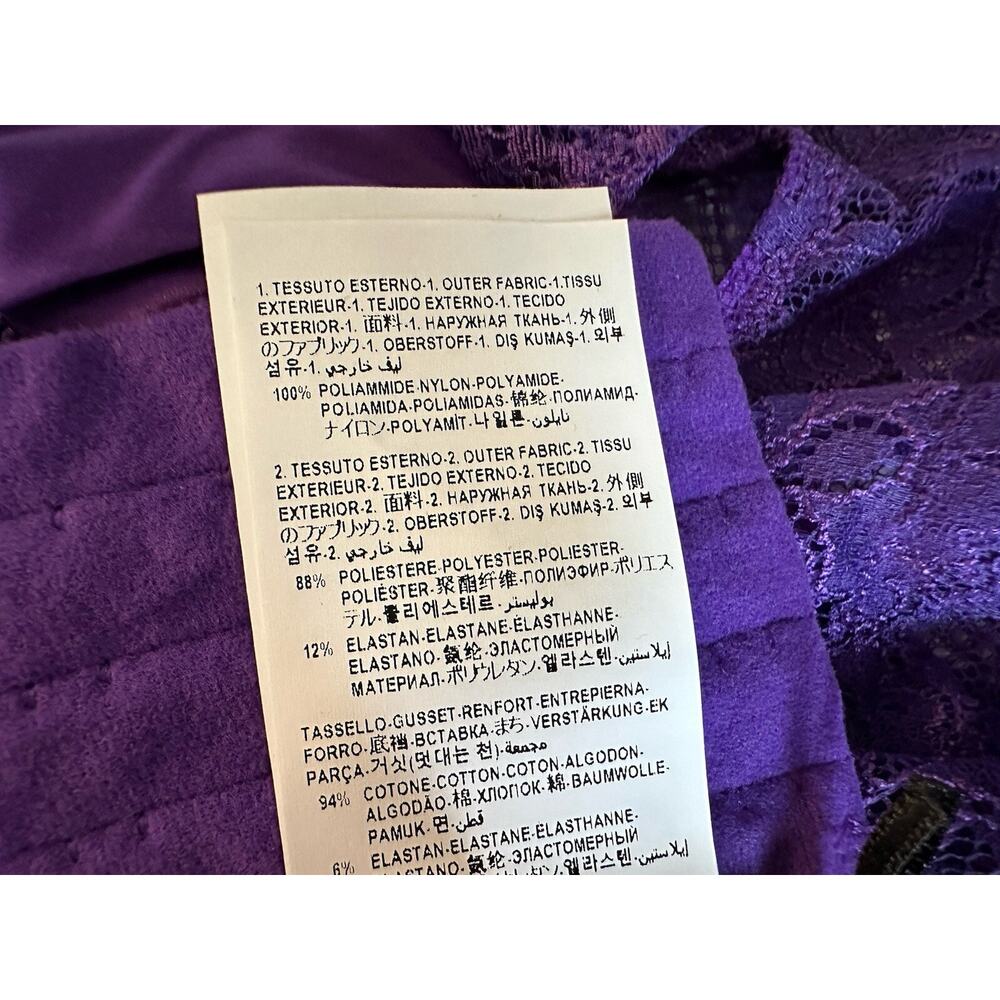 Versace Women’s Greek Key Purple Sleeveless Bodysuit 1C Italy 1010113 NWT - Picture 7 of 10